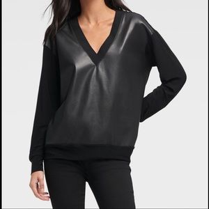 DKNY Faux Leather Top